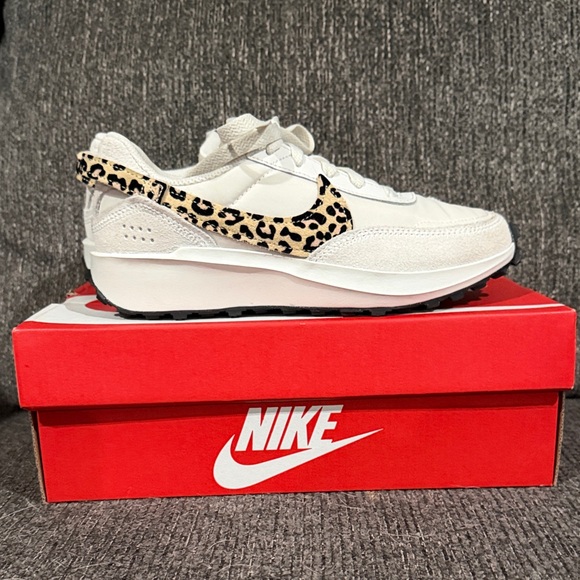 Nike Shoes - NWT Nike Women’s Waffle Debut Cream Leopard Swoosh Sneakers